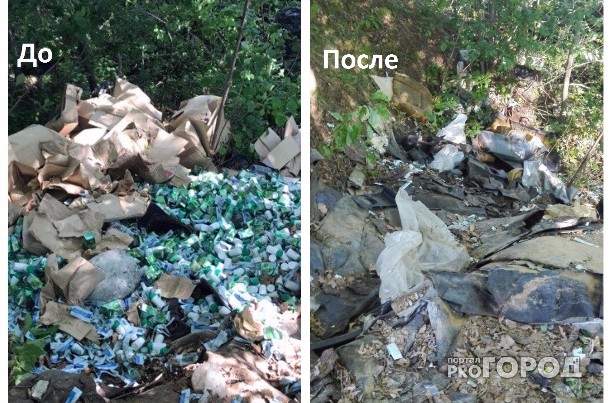 В Чебоксарском районе не могут убрать мусор, оставшийся после свалки медикаментов