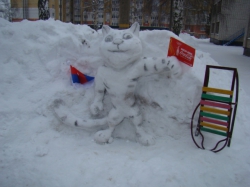 В детском саду Чебоксар из снега слепили символы Олимпиады