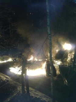 В Чебоксарах разом сгорели четыре автомобиля