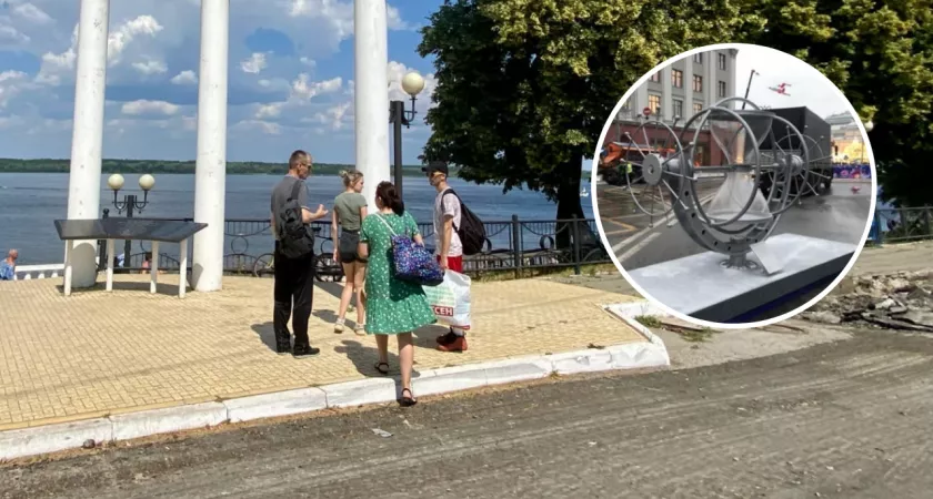 Фото к статье: Чебоксары получили московские подарки для парков: часы, арку и кресло-колесо