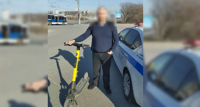 Фото к статье: В Чебоксарах оштрафовали мужчину на электросамокате