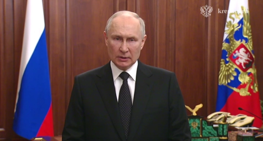 Фото к статье: Путин обратился к народу из-за ситуации с основателем ЧВК "Вагнер" Пригожиным