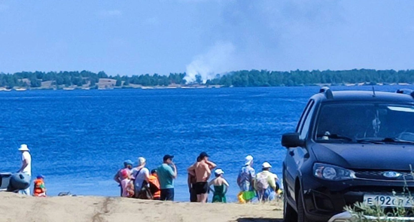Фото к статье: В Чувашии загорелся остров на Волге 