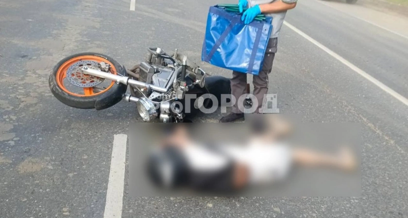 Фото к статье: В Чебоксарах на Вурнарском шоссе погиб мотоциклист