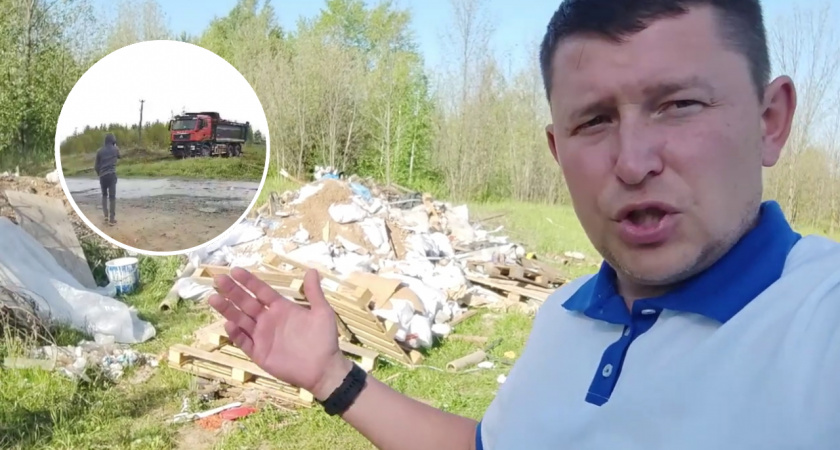 В Чебоксарах грузовики Shacman и Howo устроили свалку мусора около домов горожан