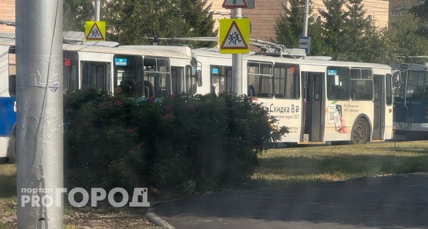 В Новоюжном районе Чебоксар уже несколько часов стоят троллейбусы