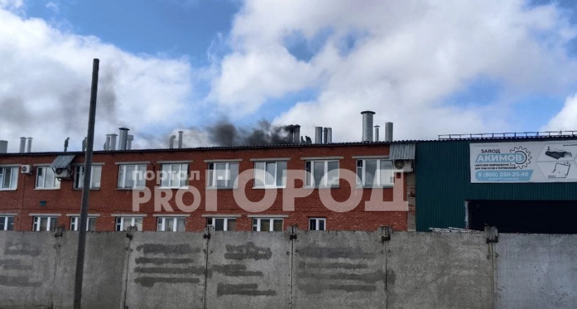 Фото к статье: В Чебоксарском районе черный дым повалил из здания завода сельхозтехники