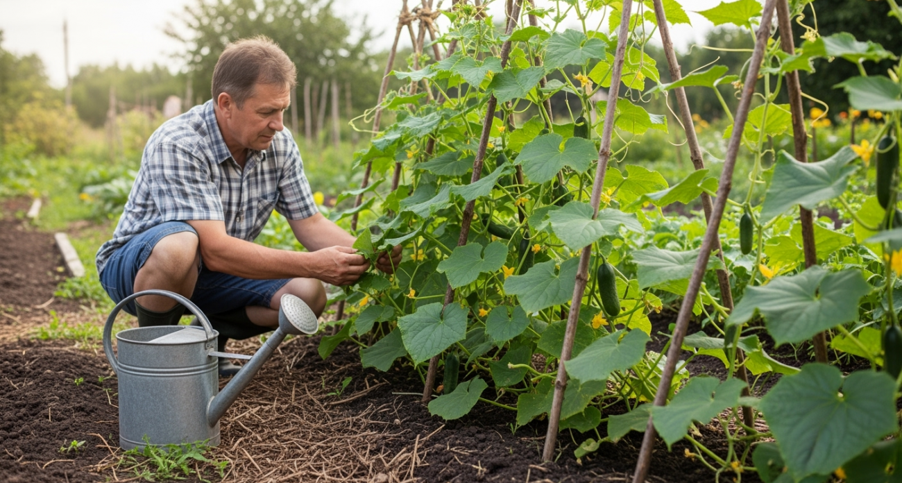 Готовлю проверенную подкормку огурцам за 15 минут - собираю по полтора ведра зеленцов каждые 2 дня с 6 кустов