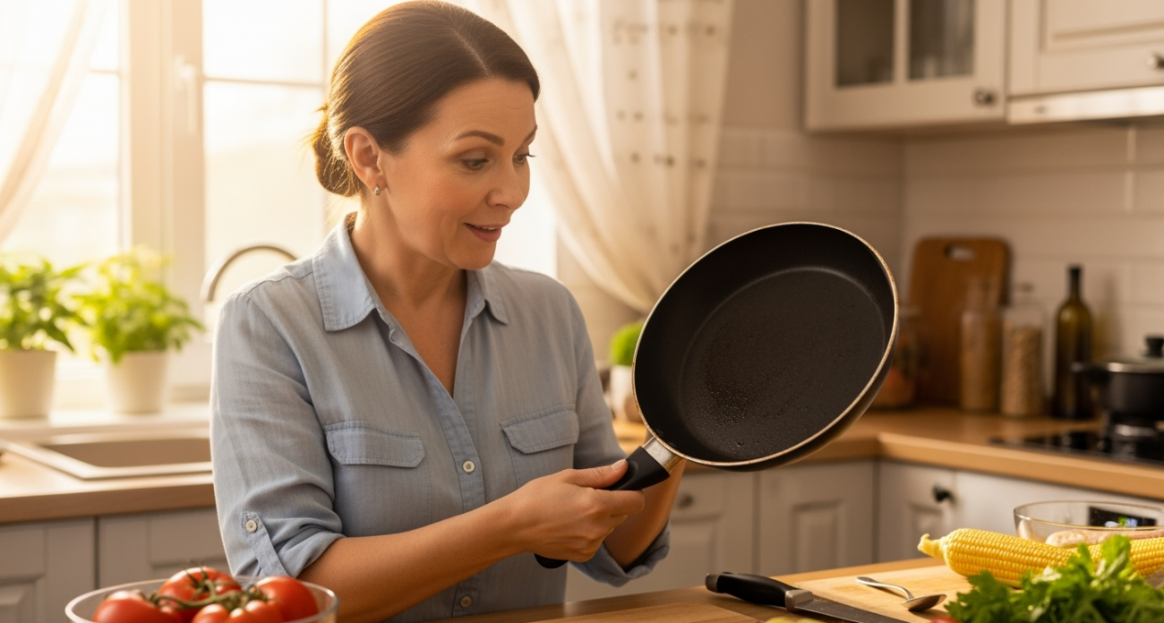 Помещаю сковородку в пакет – и многолетний нагар растворяется мгновенно: получилось восстановить старую посуду