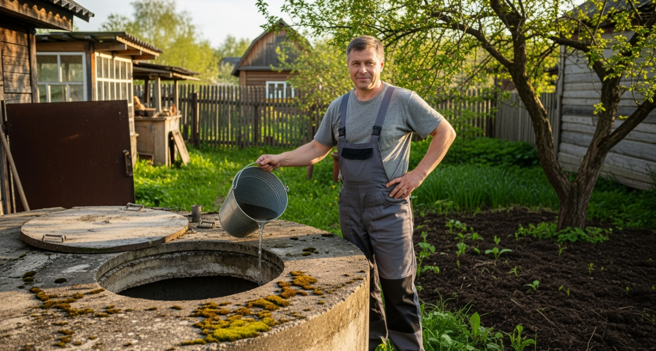 Добавил ведро — и септик больше не переполняется: жира с илом как не бывало — откачка не нужна годами