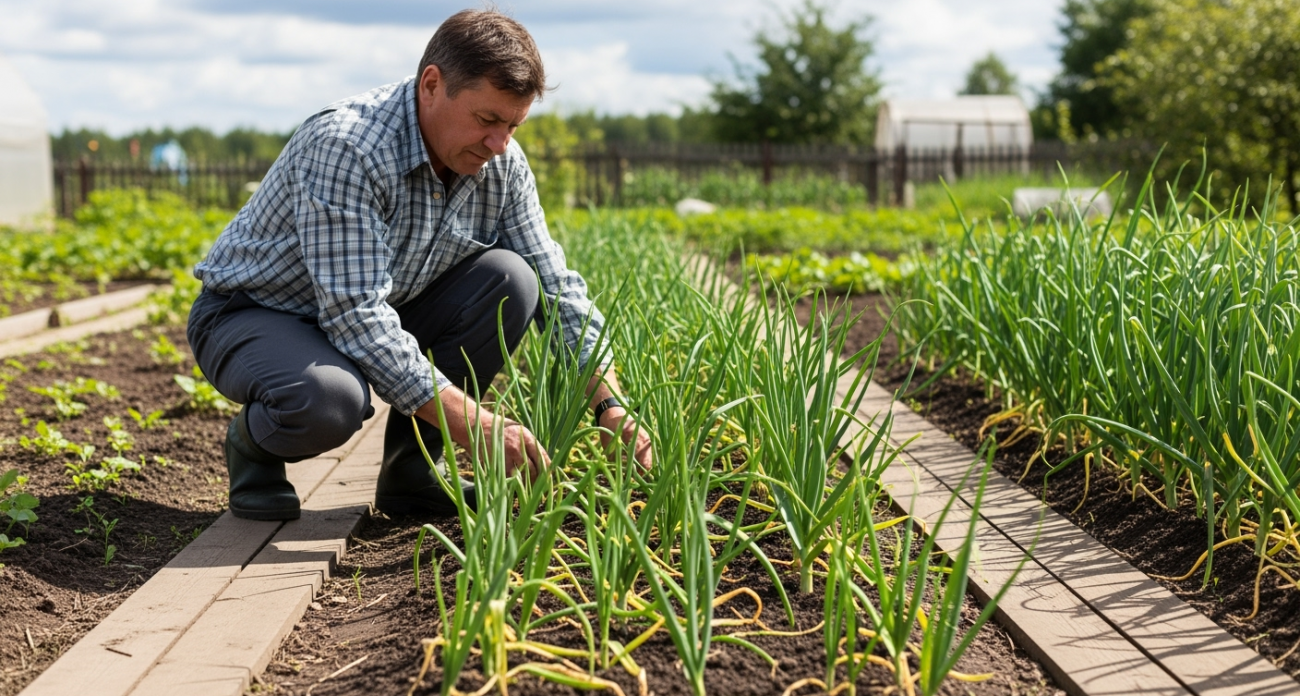 Поливаю лук и чеснок этим составом — и пожелтевшие перья зеленеют за 2 дня — эффективное средство поставит на ноги даже самые вялые растения