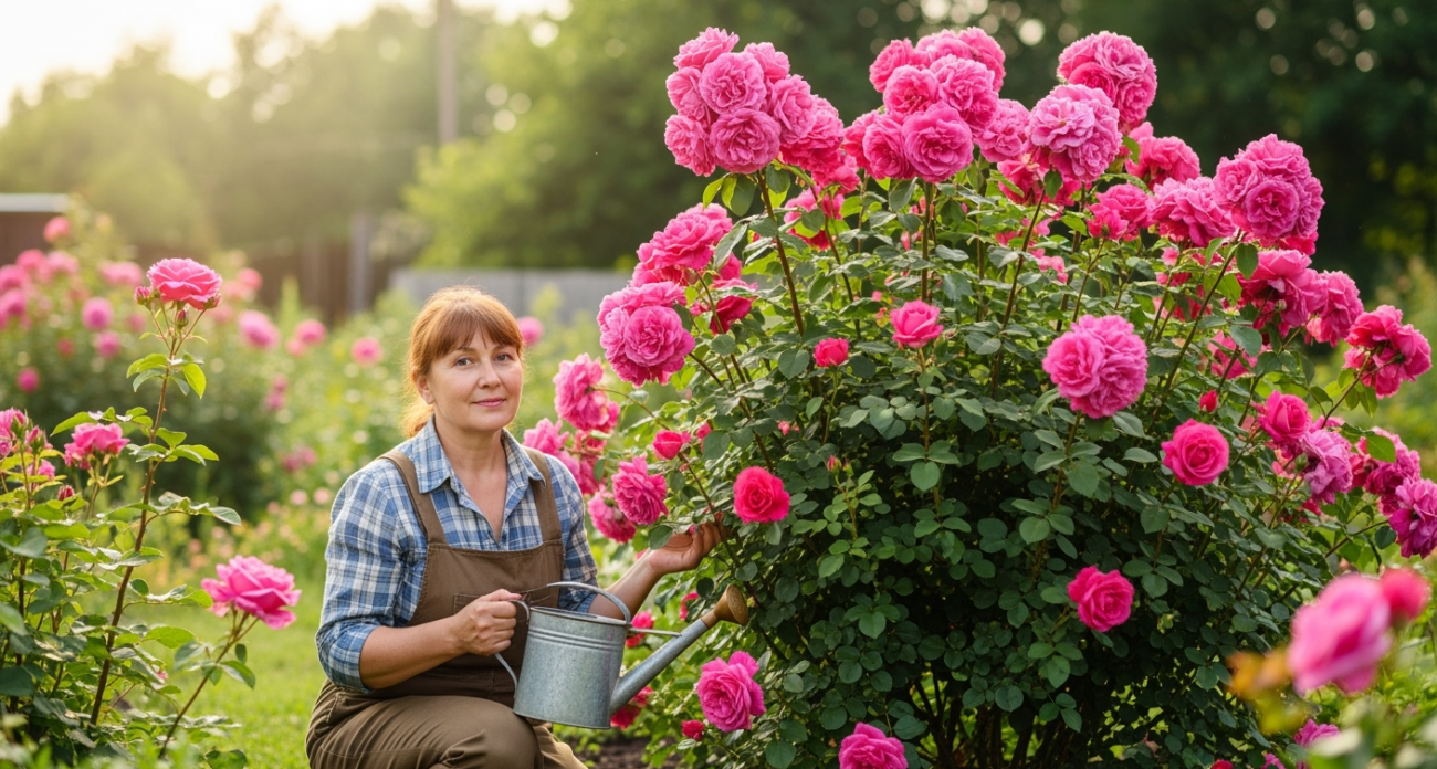 Развожу 100 гр. водой — и розы цветут непрерывно до самой осени, бутоны достигли 40 сантиметров — запах на 2 км в округе