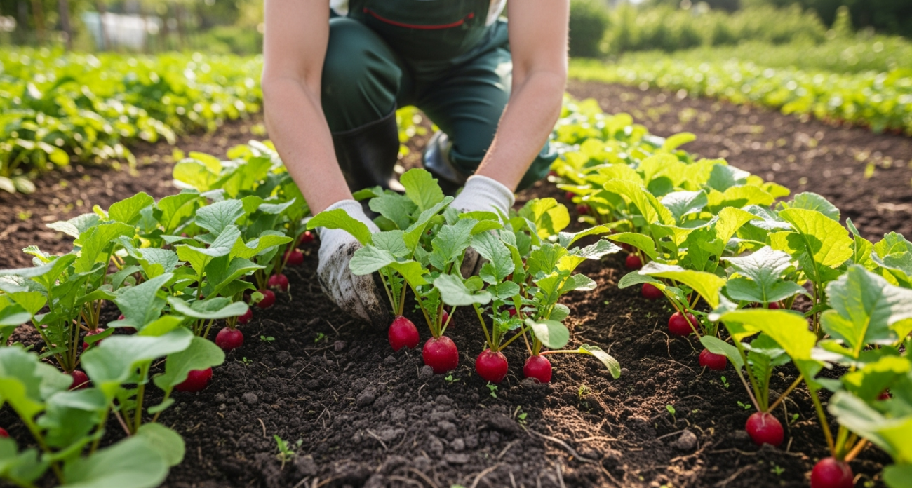 5 ложек на ведро — редис взойдет словно на дрожжах: вырастет крупным и сочным — мощная подкормка после 28 июня