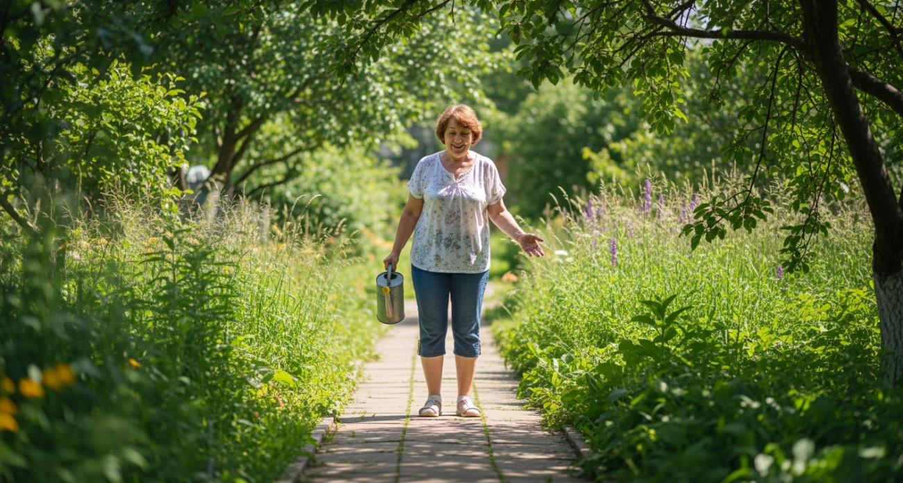 1 раз так обработала и удивилась: трава не растет весь сезон — про сорняки на садовой дорожке забыла навсегда