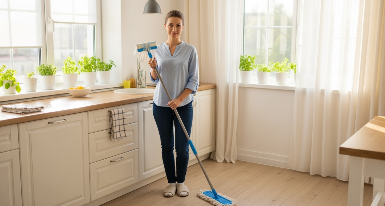 Хитрые хозяйки клеят скотч на швабру: уборка становится в 2 раза быстрее и качественнее
