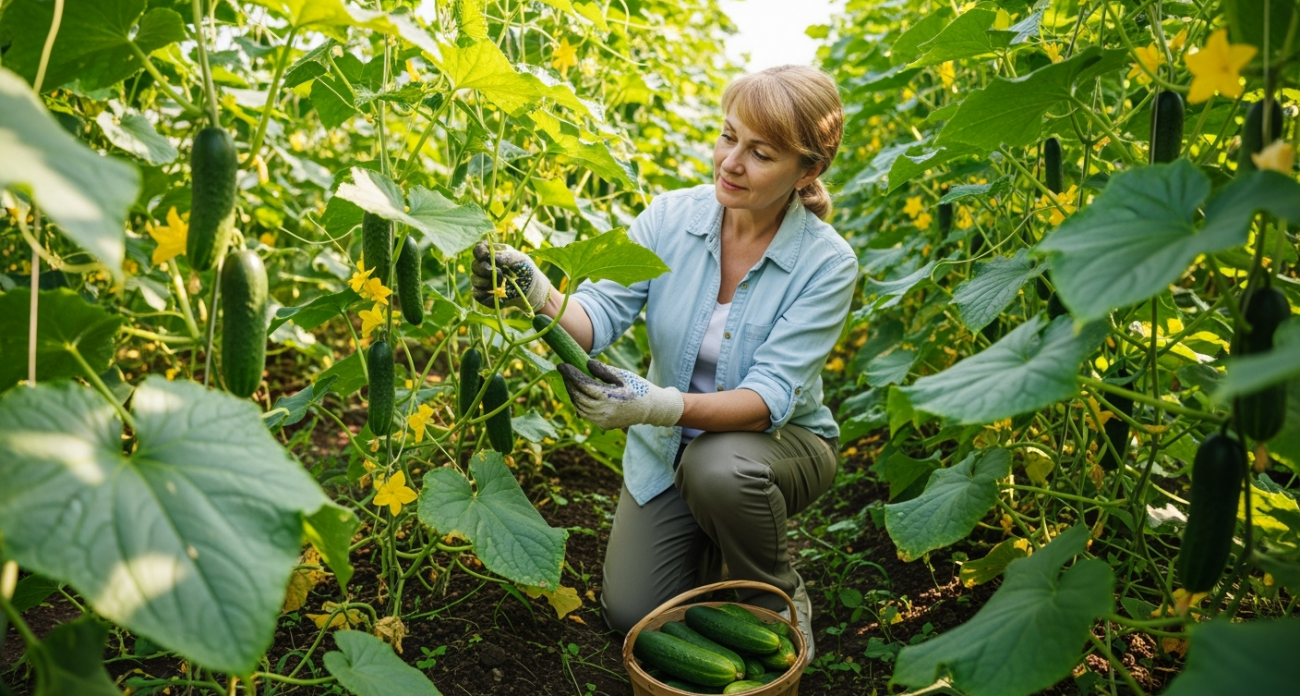 Спасла пожелтевшие огурцы за 1 заход - через 3 дня собрала ведро изумрудных зеленцов