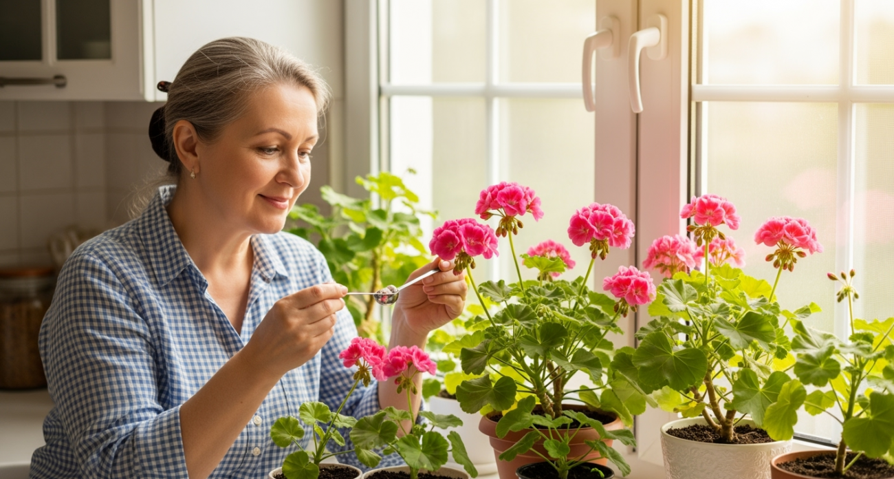 Добавьте эту крошку в горшок с геранью в августе — листва перестанет желтеть, а бутоны появятся даже на молодых черенках