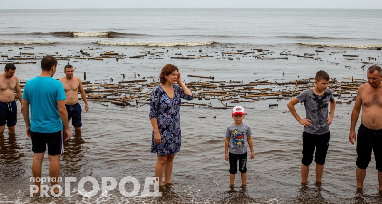 Море не видно из-за мусора: ливни и паводки превратили Черное море в болото