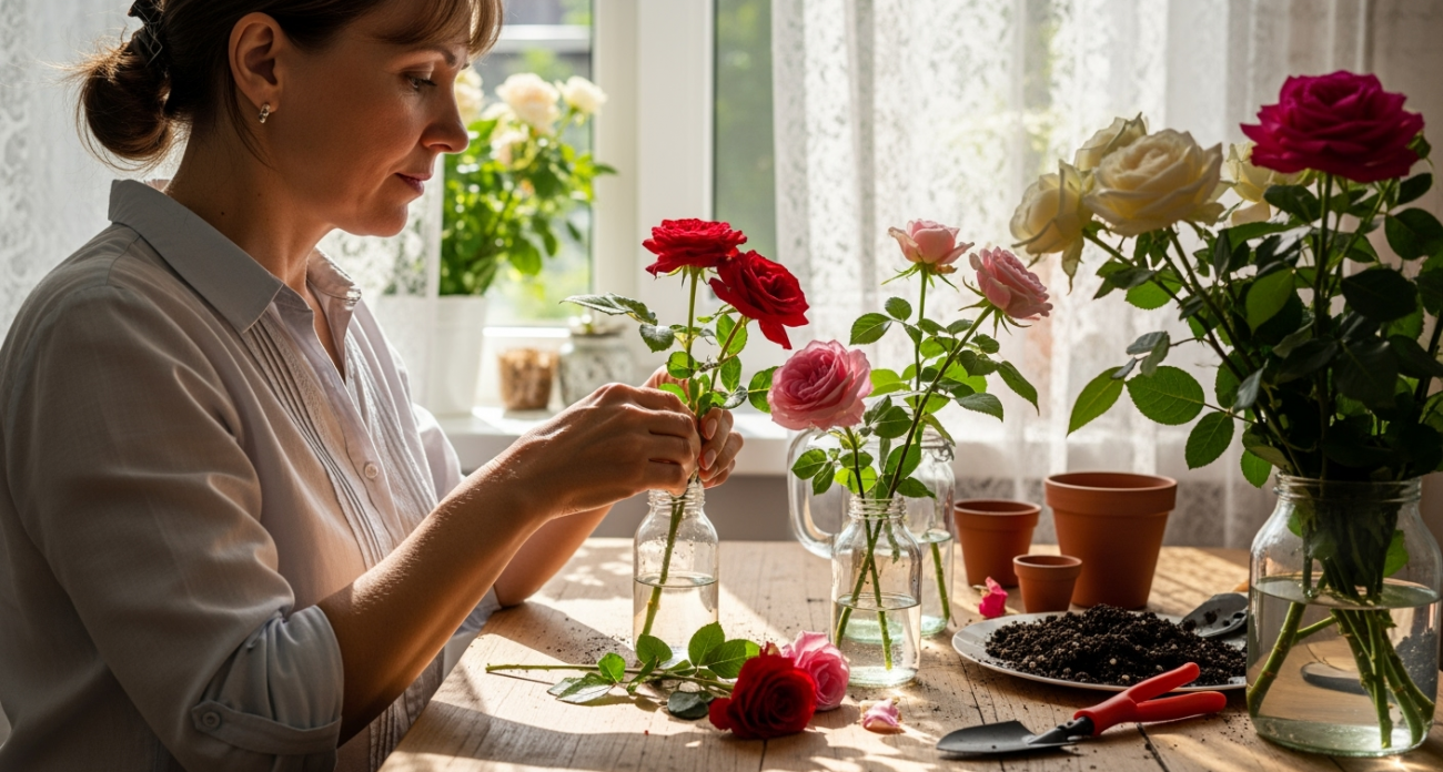 Как укоренить розу из букета: простой способ превратить увядшие цветы в новые растения
