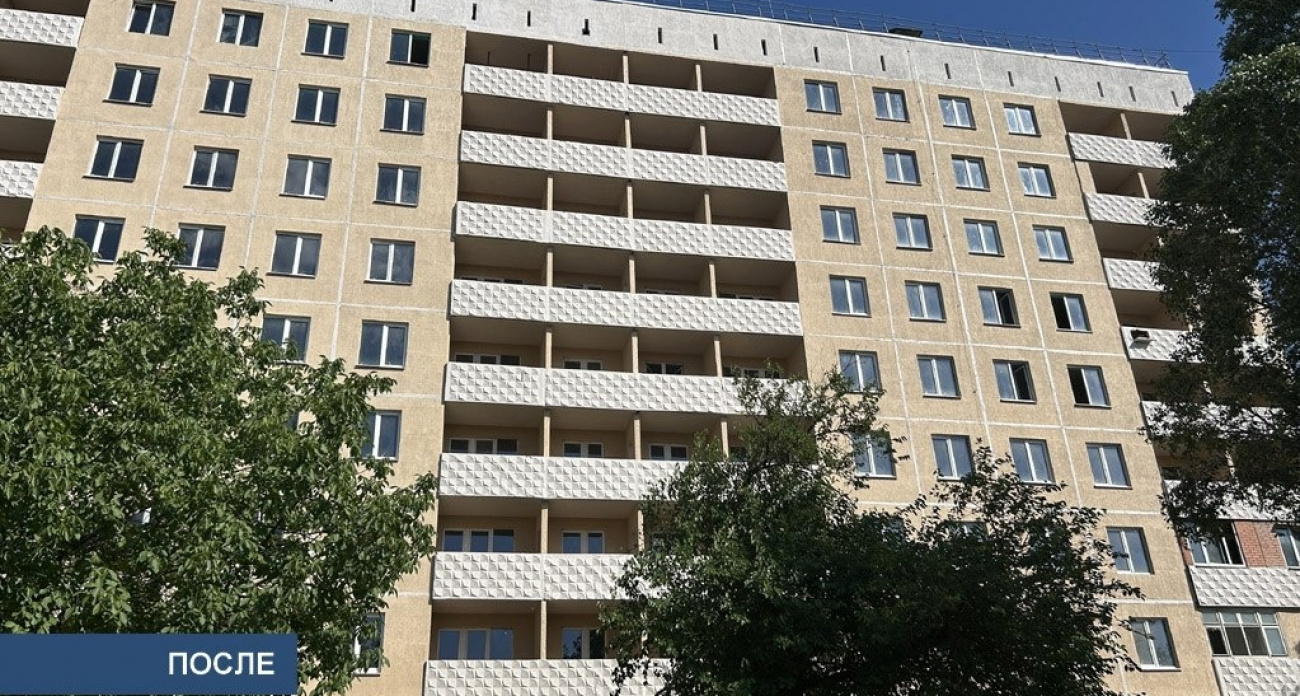 Строители из Чувашии восстановили стены в пострадавшем доме в Мариуполе