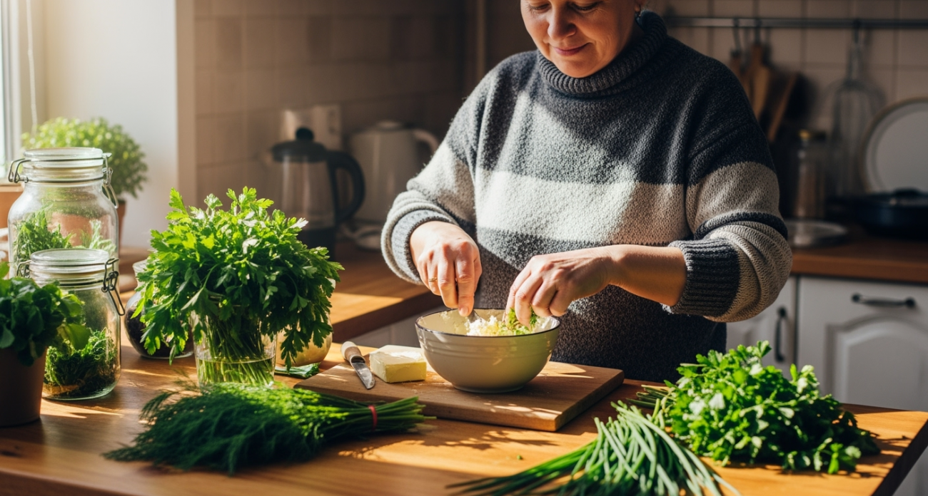 Забудьте о покупке за 350 рублей: готовлю зеленое масло за 10 минут — хватает семье до весны