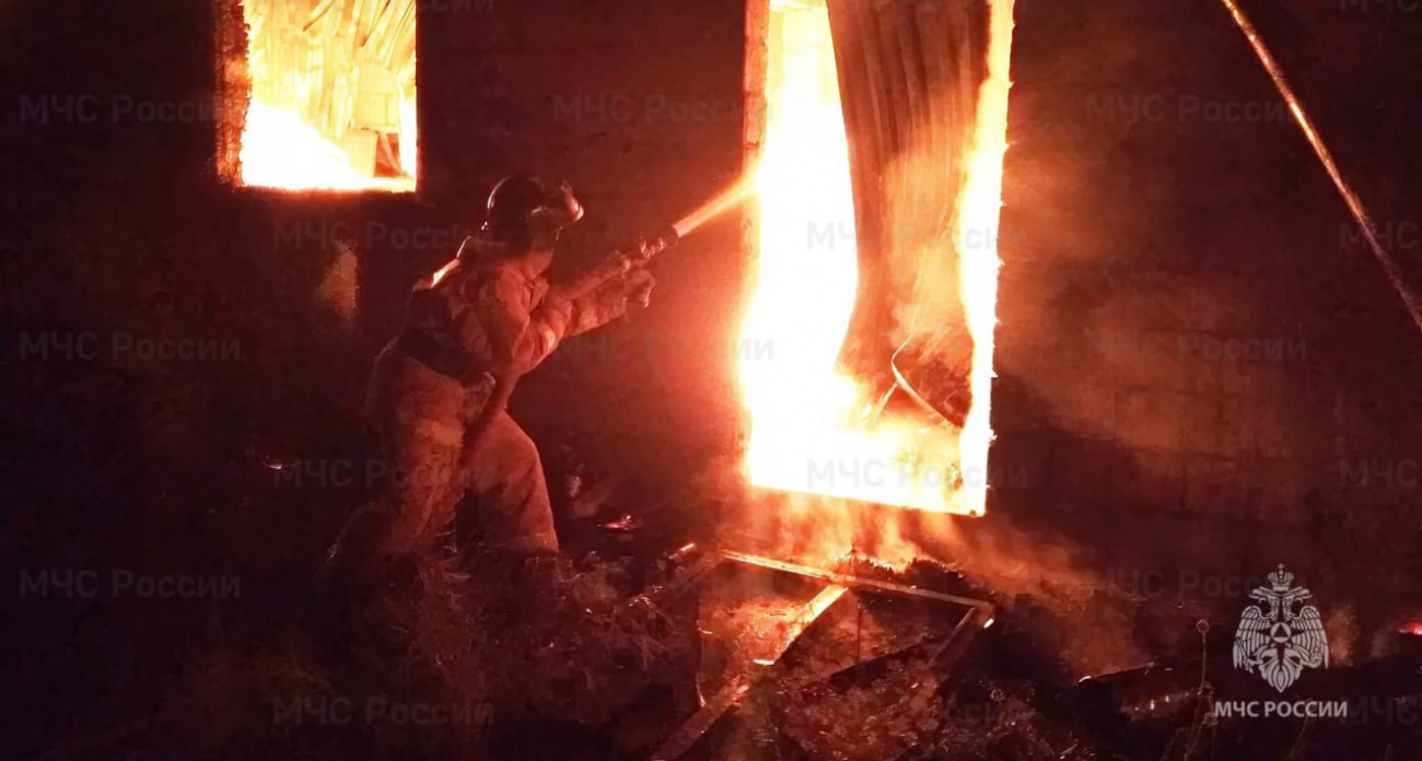В Чувашии в ночном пожаре сгорело частное подворье: 78-летняя хозяйка осталась жива