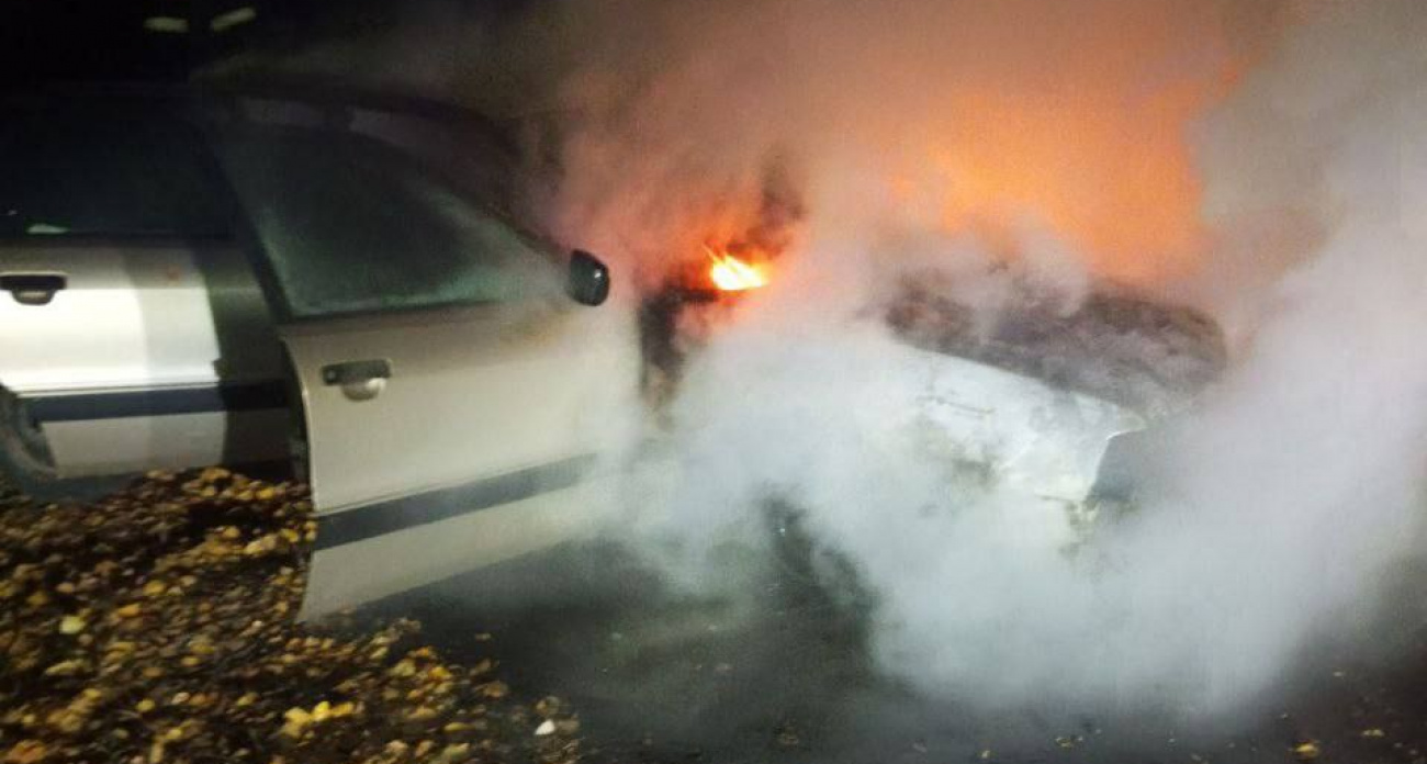 В Альгешево вспыхнул Audi