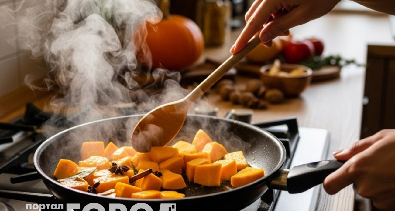 Тыкву больше не замораживаю: бросаю на сковороду – получается самый вкусный ужин