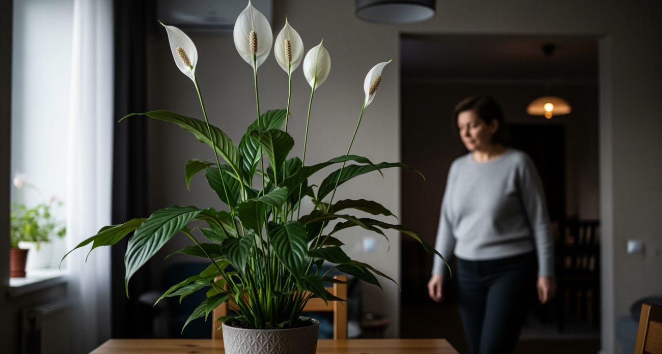 Дала спатифиллуму одну таблетку — теперь дом засыпан цветами: белые бутоны появляются быстрее, чем успеваю их замечать