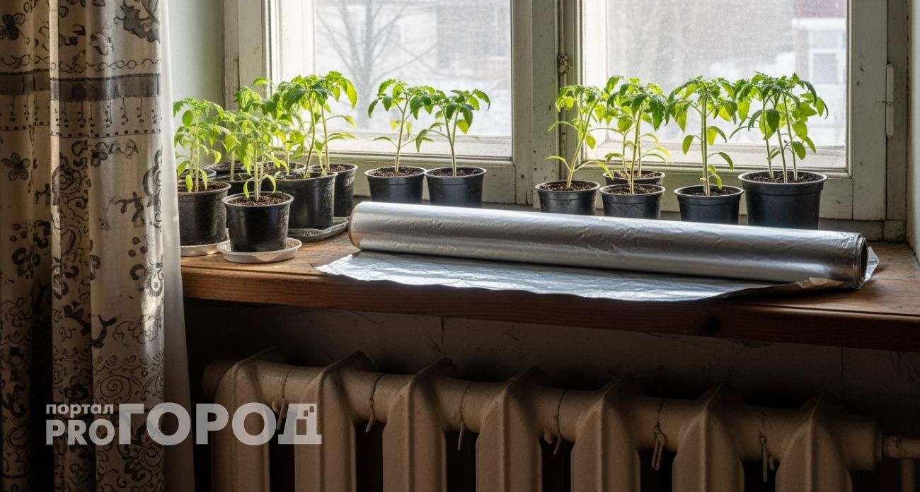 Купил рулон фольги за 50 рублей - и рассада томатов выросла в 2 раза толще