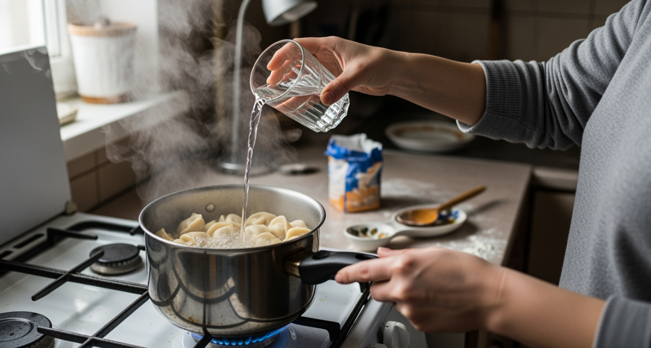 Один стакан холодной воды превращает обычные пельмени в блюдо уровня дорогого ресторана