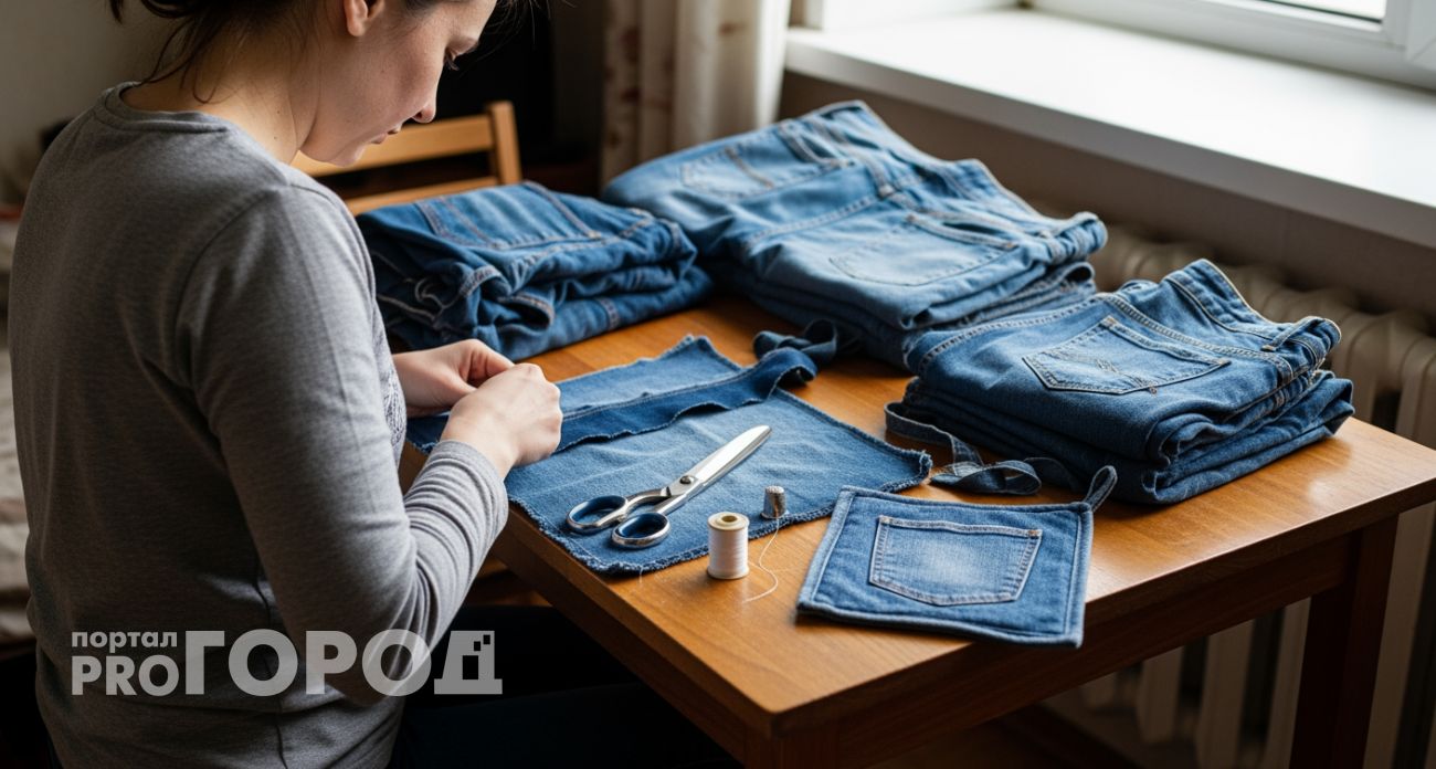 Вместо выбрасывания старых джинсов делаю из них нужные в хозяйстве вещи и трачу меньше денег