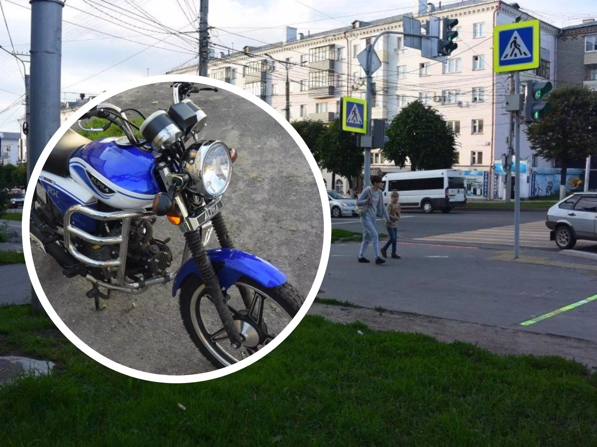 Фото к статье: В центре Чебоксар мопедист наехал на двухлетнего ребенка