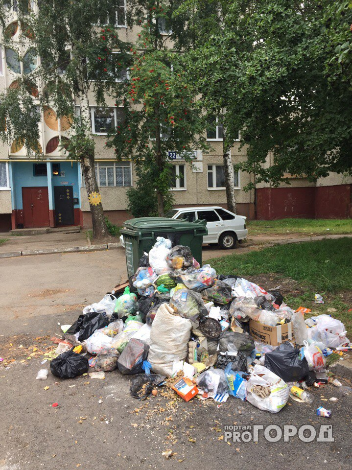 В Новочебоксарске дворы снова завалены мусором