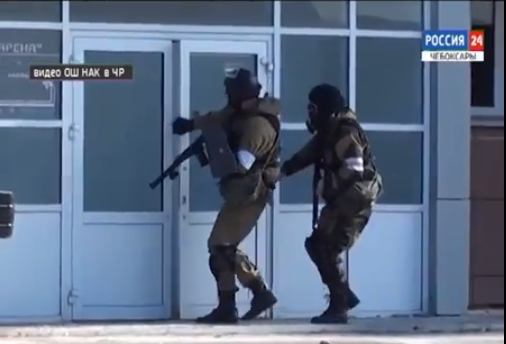 В Чебоксарах сняли на видео спасение заложников со стадиона "Олимпийский"