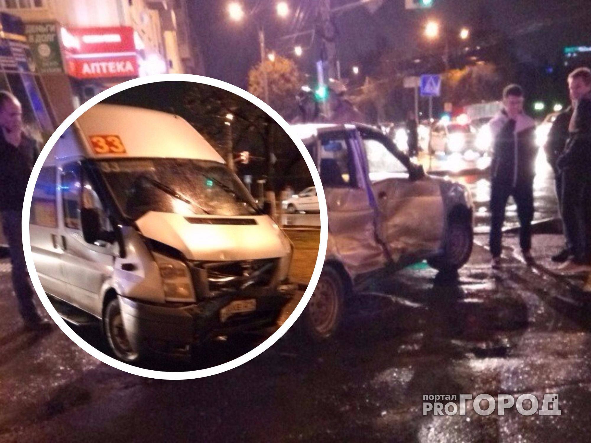 В Чебоксарах в столкновении маршрутки с "Приорой" пострадал пассажир