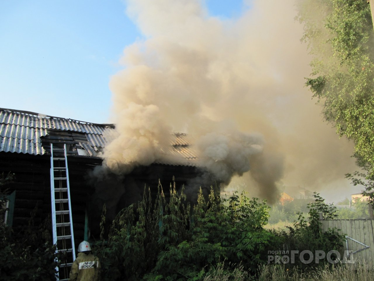В Чувашии у жителя деревни огонь уничтожил два дома и перекинулся на соседний двор