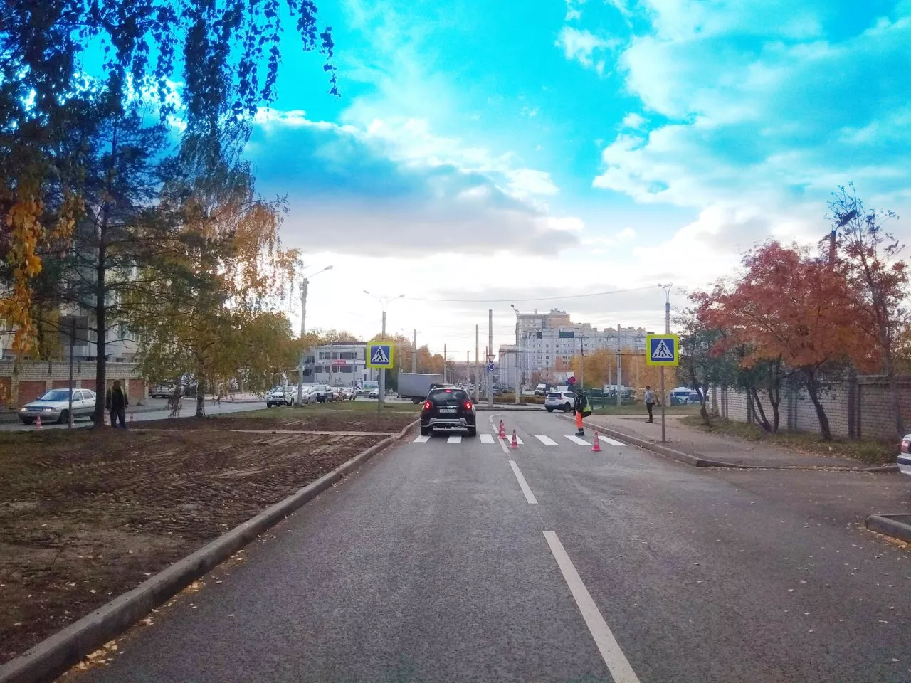 Фото к статье: В Чебоксарах появились новая разметка и дорожные знаки
