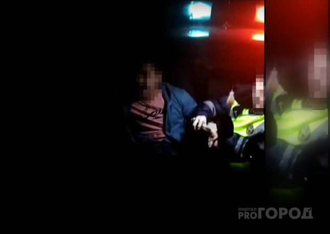 В Чебоксарах на видео попало задержание водителя, который устроил погоню