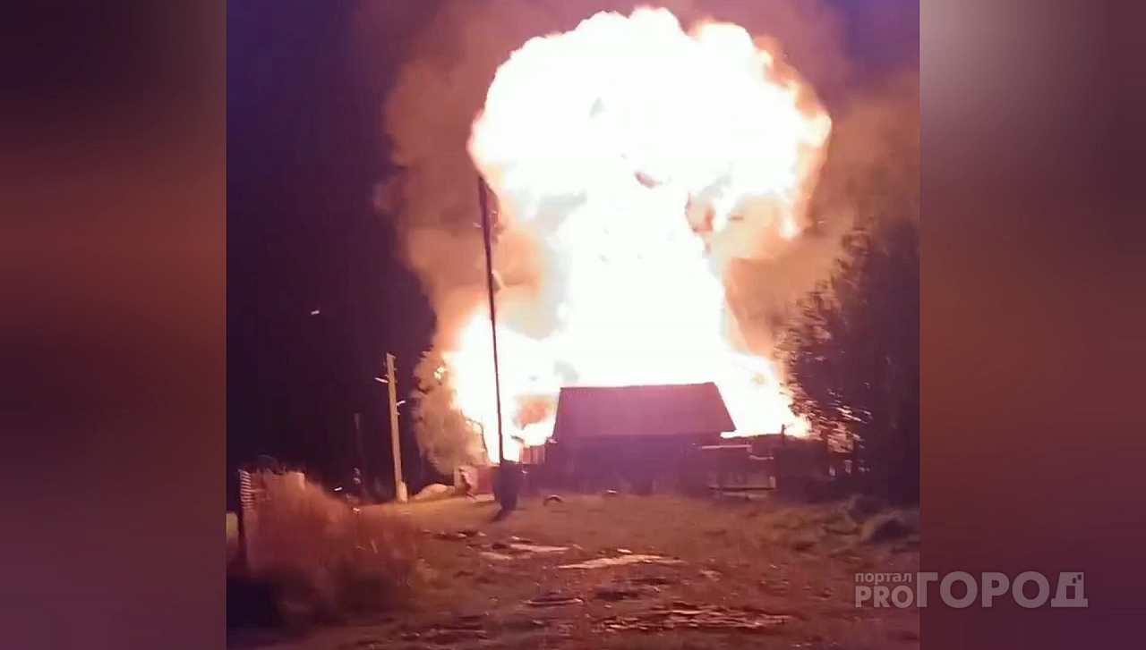 В Чебоксарском районе жилой дом сначала загорелся, а потом произошел взрыв