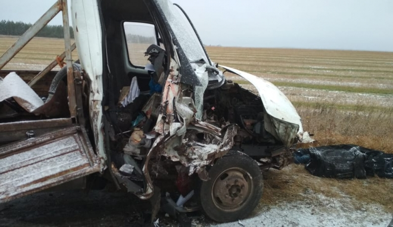 При столкновении грузовика и Merсedes с 4 пассажирами погиб один человек