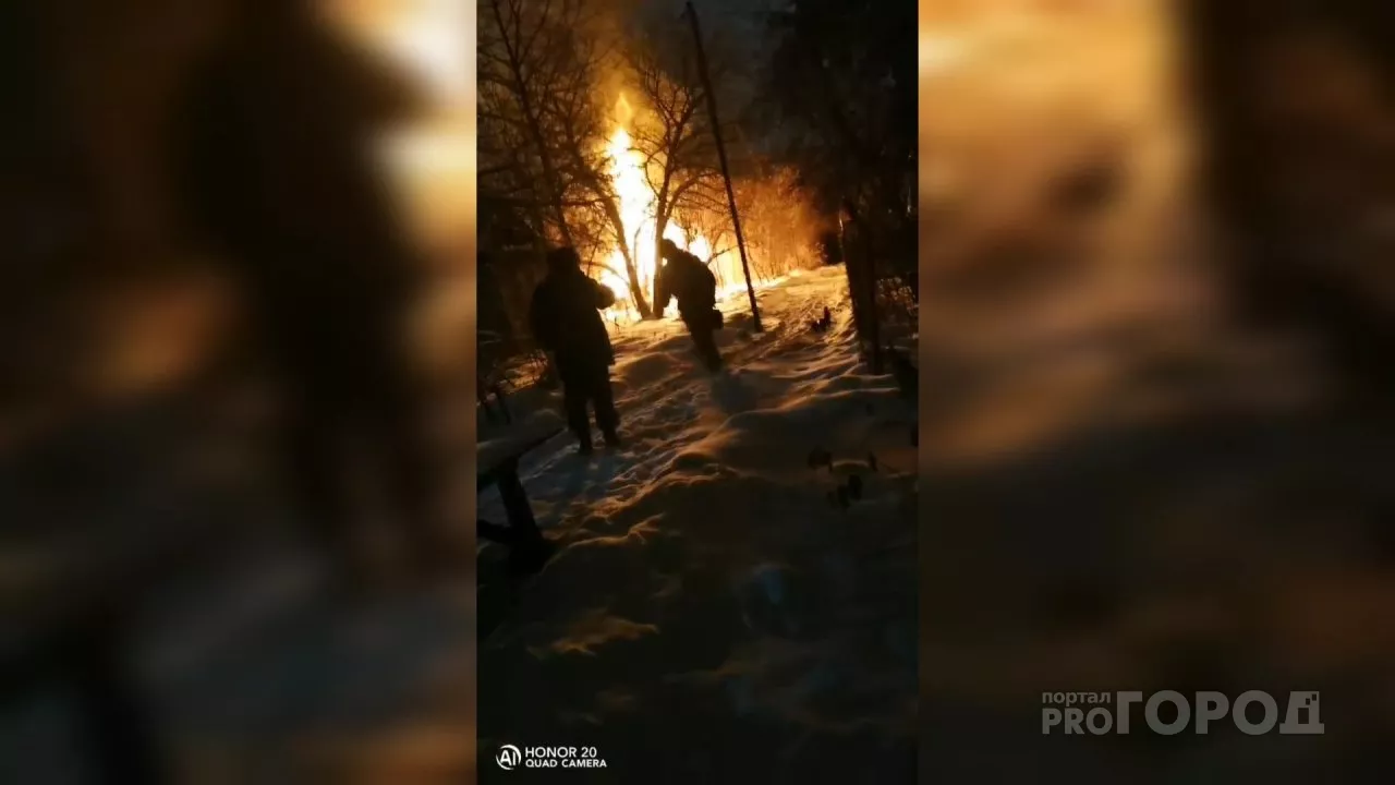 Фото к статье: В Чебоксарах сгорел дачный домик