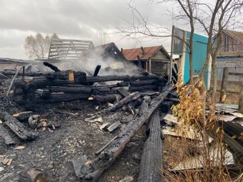 Фото к статье: Во время пожара в Батыревском районе сгорели четыре человека