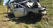 На трассе М-7 в Чувашии водитель BMW резко затормозил: в результате Lada улетела в кювет