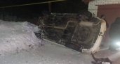 "Лада" выскользнула с ледяной дороги в Алатыре и перевернулась