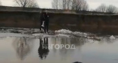 В Ядрине рыбак снял детей с несущейся по реке льдины: "Проезжали мимо"