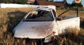 В Канашском районе Volkswagen Polo улетел в кювет