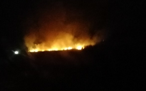 В Порецком районе распространяется огонь на обширной площади