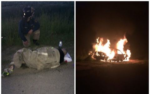 Чебоксарец о вспыхнувшей «Приоре»: «На водителе горела одежда»