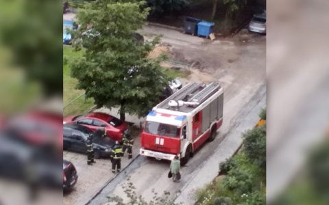 Жильцы увидели дымящийся автомобиль и вызвали экстренные службы